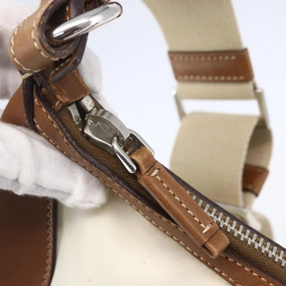 PRADA Shoulder Bag Nylon Beige Silver Auth ka273 - Picture 11 of 16